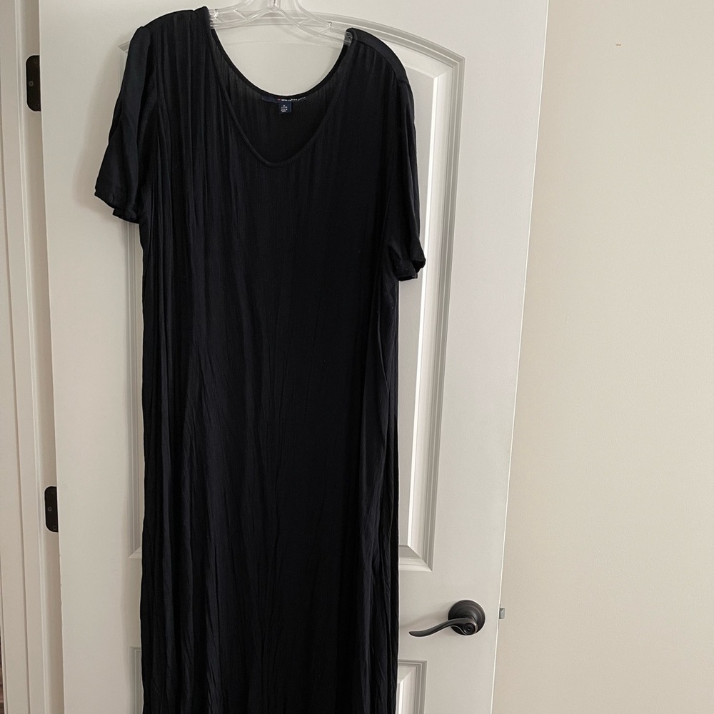 Womens Maxi dress, black, short sleeve